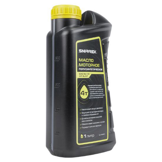 Масло моторное SNIRREX 4-х тактное полусинтетическое SAE 5W-30 API SJ CF, 1 л 33868 в Челябинске