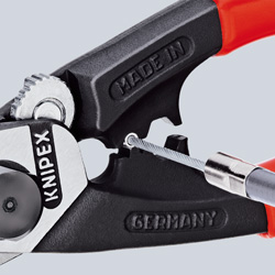 Тросорез KNIPEX рез: кабель d 7 мм, трос d 5 мм, провол. ср. d 4 мм,роял. струна d 2.5 мм,L-190 мм,обжим б KN-9562190TBK в Екатеринбурге 