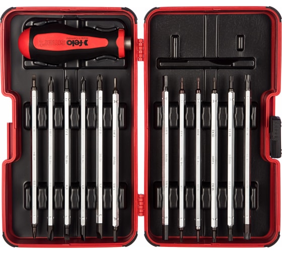 Felo Набор рукоятка Smart и двухсторонние стержни 12шт. в кейсе  06081306