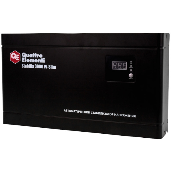 Стабилизатор напряжения Quattro Elementi Stabilia 3000W-Slim (3000 BA, 140-270 B, 8.4кг) настенный  640-537 в Челябинске
