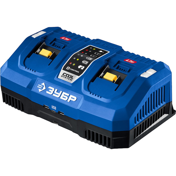 Зарядное устройство ЗУБР Turbo CHARGE 20В, 2 порта, 9А, LMS (ЗУБР-Makita)  TC-20-2