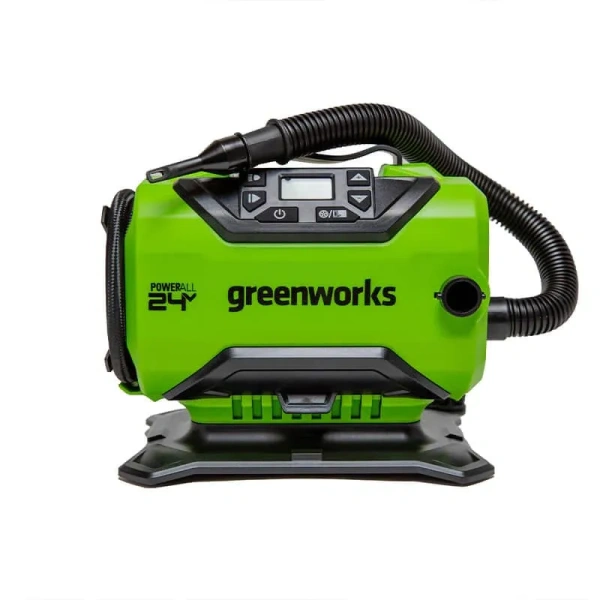 Компрессор автомобильный аккумуляторный Greenworks Арт. 3400807, 24V / 12V (от сети автомобиля) в Челябинске