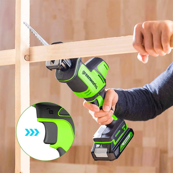 Пила сабельная компактная аккумуляторная Greenworks 1200507 в Челябинске