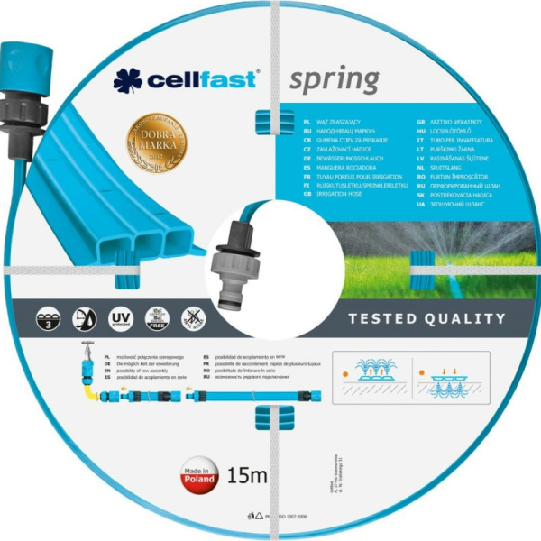 Перфорированный шланг Cellfast SPRING 1/2" 15 м 19-022N в Екатеринбурге