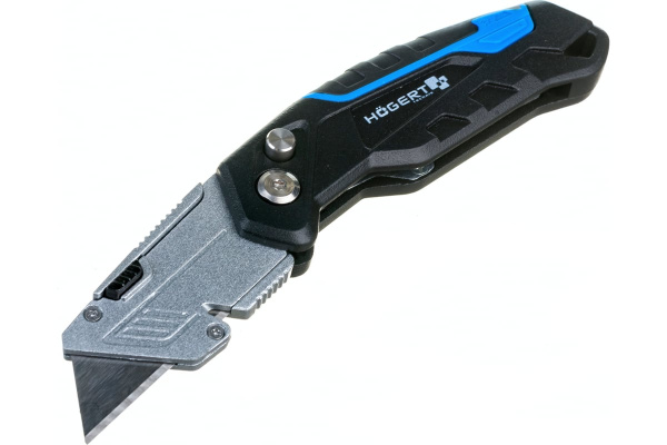 Нож с трапециевидным лезвием складной HOEGERT 3 лезвия в комплекте  HT4C639 в Екатеринбурге 