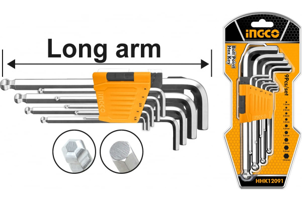 Набор шестигранных ключей  INGCO INDUSTRIAL 9 шт HHK12091  в Челябинске 