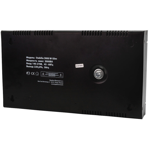 Стабилизатор напряжения Quattro Elementi Stabilia 3000W-Slim (3000 BA, 140-270 B, 8.4кг) настенный  640-537 в Челябинске
