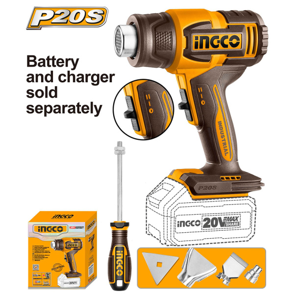 Аккумуляторный термофен INGCO HGLI2006 INDUSTRIAL в Челябинске