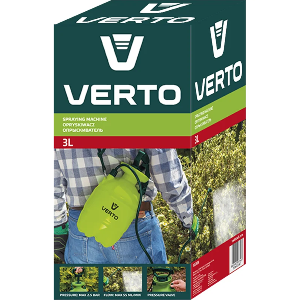 Опрыскиватель ручной VERTO  3л, с насосом шлангом  15G504 в Челябинске