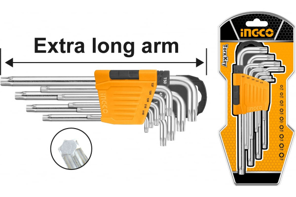 Набор шестигранных ключей Torx INGCO  INDUSTRIAL HHK13092 в Челябинске 