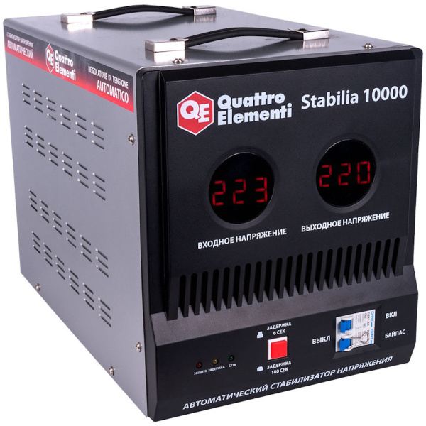 Стабилизатор напряжения Quattro Elementi Stabilia 10000 (10000ВА, 140-270В,байпас, 18,6кг)  772-104 в Челябинске