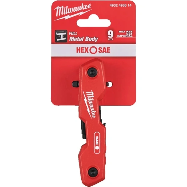 Набор Milwaukee из 9 складных HEX ключей дюймовых (5/64"-1/4")  4932493614