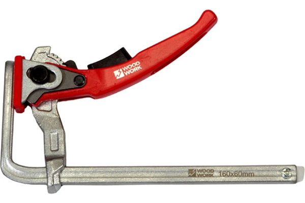 Струбцина кованая Woodwork F-тип 160x60 мм  c рычажной рукояткой для установки в Т-паз   RTC-1660