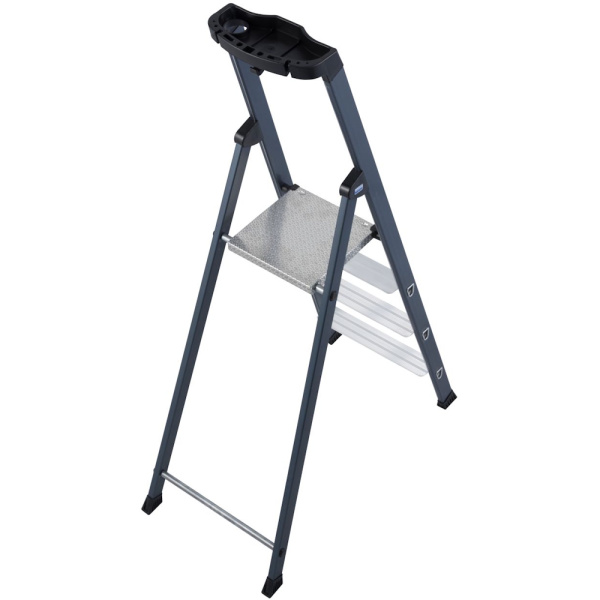 Стремянка анодированная KRAUSE Serpo 4 ступени 124180 в Челябинске