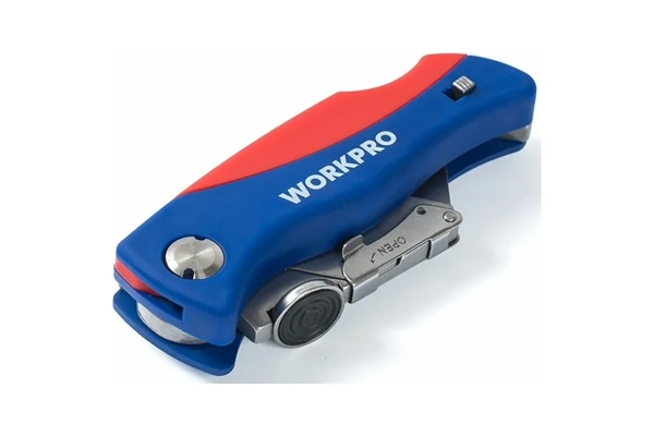 Нож с трапециевидным лезвием складной WORKPRO 6 лезвий в комплекте  WP211006 в Екатеринбурге 