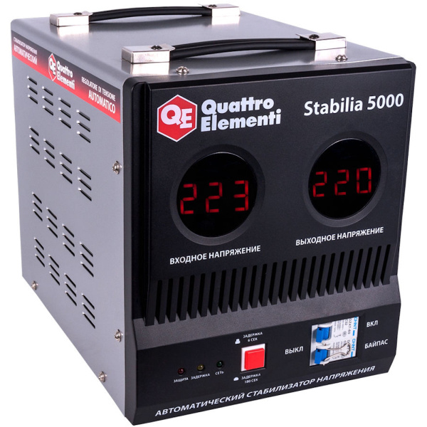 Стабилизатор напряжения Quattro Elementi Stabilia 5000 (5000ВА, 140-270В,байпас, 9,9кг)  772-081 в Челябинске