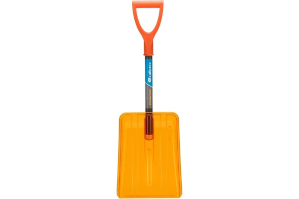 Лопата для уборки снега Сибртех поликарбонат, 270х360х840 мм, стальной черенок, усиленная 61673 в Челябинске 