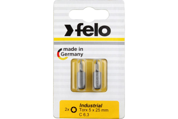 Бита Felo шестигранная серия Industrial TX7X25 2шт.  02607036