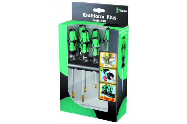 Набор отверток с подвесом Wera 6пр. (РН1,2,PZ1,2 SL4,5.5)  WE-105622 в Челябинске 