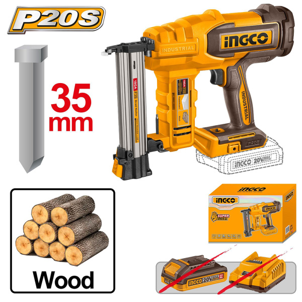 Аккумуляторный нейлер INGCO F15-F35 20В CBNLI2005 INDUSTRIAL в Челябинске