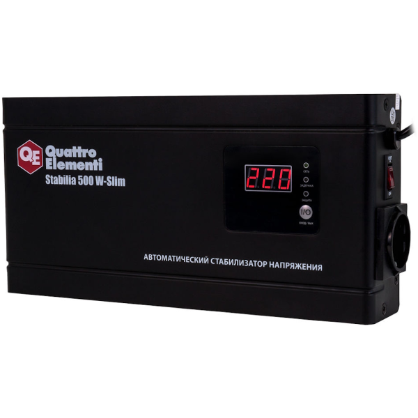 Стабилизатор напряжения Quattro Elementi Stabilia 500W-Slim (500 BA, 140-270 B, 2.3кг) настенный  772-555 в Челябинске