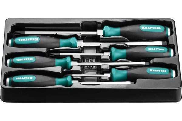 Набор отверток ударных Kraftool Impact Cr-Mo-V 6пр. PH1,2,3SL4.5,5.5,6.5  25025 в Челябинске 
