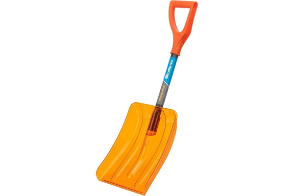 Лопата для уборки снега Сибртех поликарбонат, 270х360х840 мм, стальной черенок, усиленная 61673 в Челябинске 