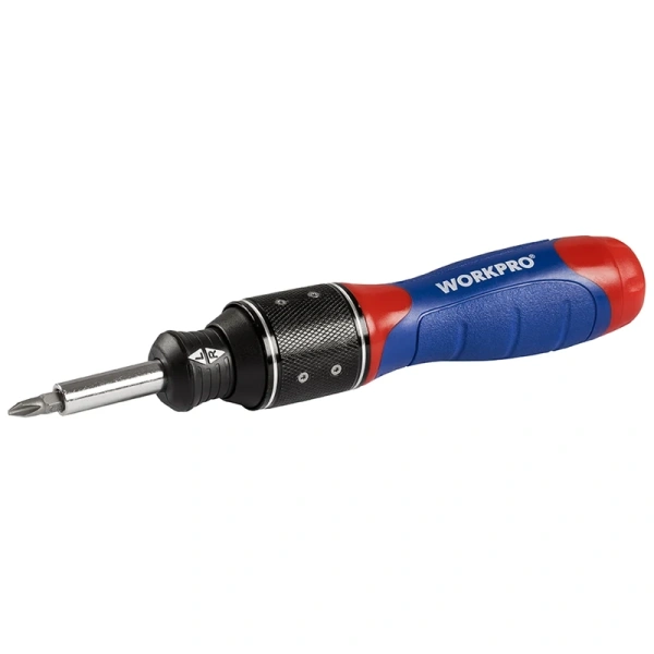 Отвертка реверсивная WORKPRO 30-В-1 PRO с трещоткой 6X DRIVE Dual-Drive биты 30шт. 25мм  WP221055 в Екатеринбурге 