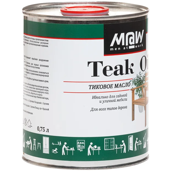 Масло тиковое Men at Work TEAK OIL 0,7л. 80085 в Челябинске