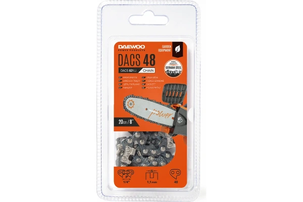 Цепь пильная DAEWOO для DACS 821Li Шаг цепи 1/4', звеньев 48 шт,  DACS 48  