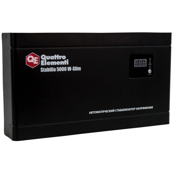 Стабилизатор напряжения Quattro Elementi Stabilia 5000W-Slim (5000 BA, 140-270 B, 9.9кг) настенный  640-544 в Челябинске
