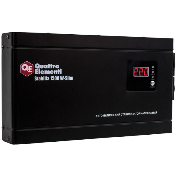 Стабилизатор напряжения Quattro Elementi Stabilia 1500W-Slim (1500 BA, 140-270 B, 3.5кг) настенный  772-579 в Челябинске