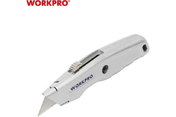 Нож с трапециевидным лезвием WORKPRO алюминиевый корпус  WP213006