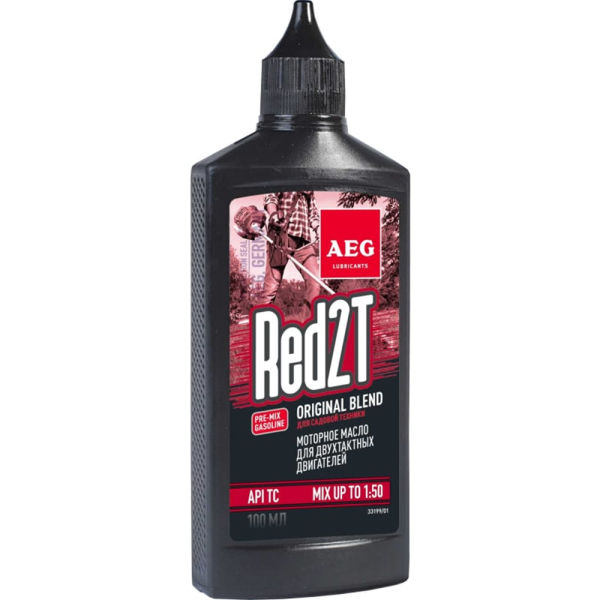 Масло двухтактное AEG RED 2T Motor Oil API TC 2Т мин. 100мл  33199 в Челябинске