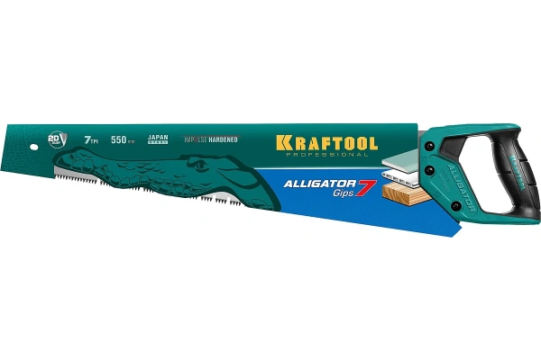 Ножовка по гипсу Kraftool Alligator Gips 7TPI, 550мм.  15210