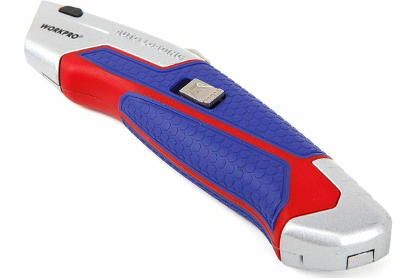 Нож с трапециевидным лезвием WORKPRO алюминиевый корпус, 5 лезвий в комплекте  WP213012 в Екатеринбурге 