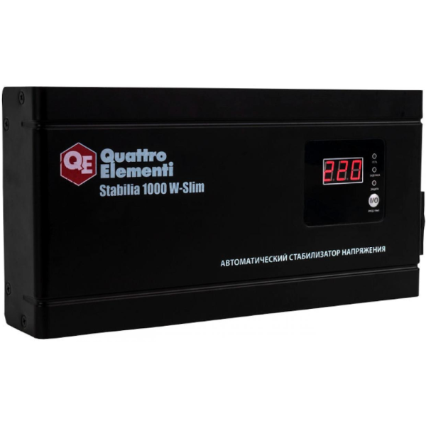 Стабилизатор напряжения Quattro Elementi Stabilia 1000W-Slim (1000 BA, 140-270 B, 2.6кг) настенный  772-562 в Челябинске