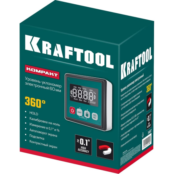 Уровень-угломер электронный KRAFTOOL Kompakt магнитный  34687 в Челябинске