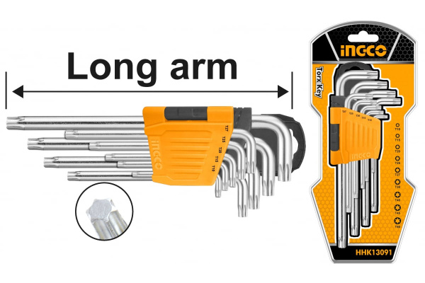 Набор шестигранных ключей INGCO INDUSTRIAL Torx  HHK13091  в Челябинске 