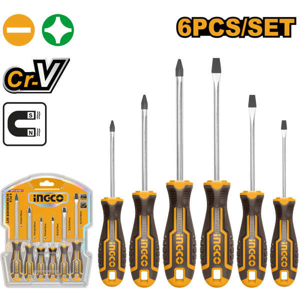 Набор отвëрток 6 шт INGCO HKSD0628 INDUSTRIAL