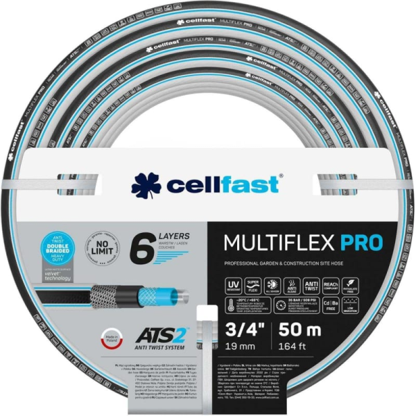 Садовый шланг Cellfast MULTIFLEX ATSV 6 слоев 3/4" 50 m 13-822