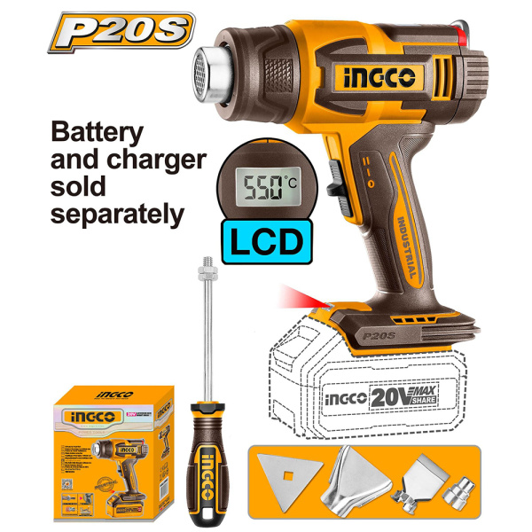 Фен аккумуляторный INGCO HGLI2003 INDUSTRIAL