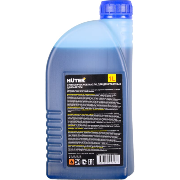 Масло Huter 2Т ULTRA синтетическое для двухтактных двигателей, для техники 1л. 73/8/3/3 в Челябинске