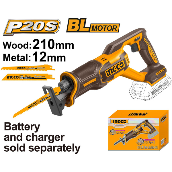 Пила сабельная аккумуляторная INGCO CRSLI2108 INDUSTRIAL в Челябинске