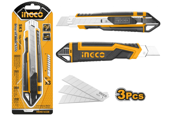 Нож канцелярский INGCO 18 мм  HKNS16538