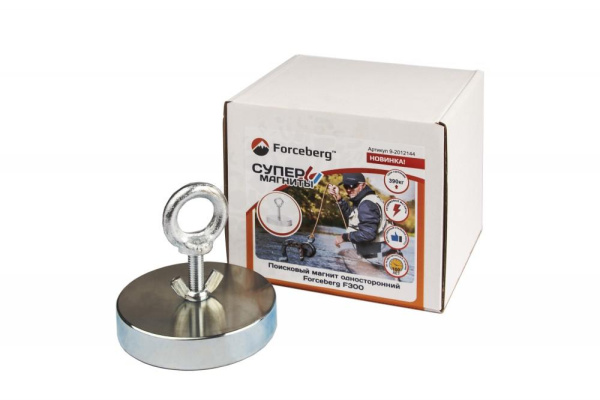 Поисковый магнит односторонний Forceberg F300, сила сц. 390 кг