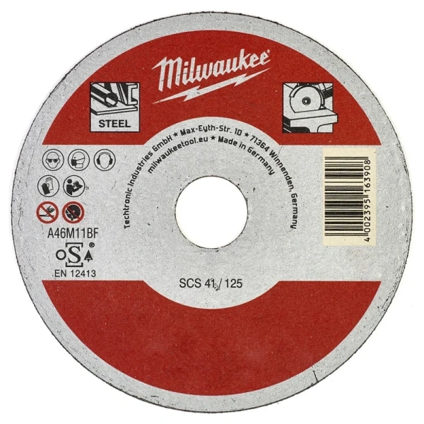 Отрезной диск SCS по металлу Milwaukee  41 / 125x1x22 мм 1шт 4932479578