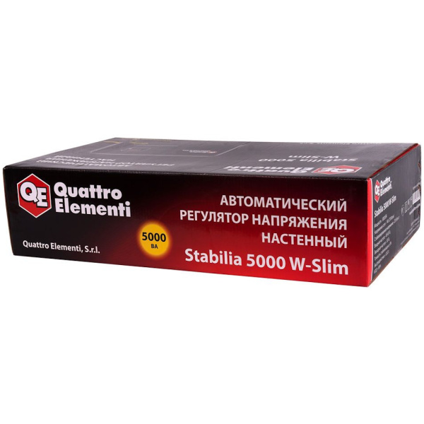 Стабилизатор напряжения Quattro Elementi Stabilia 5000W-Slim (5000 BA, 140-270 B, 9.9кг) настенный  640-544 в Челябинске