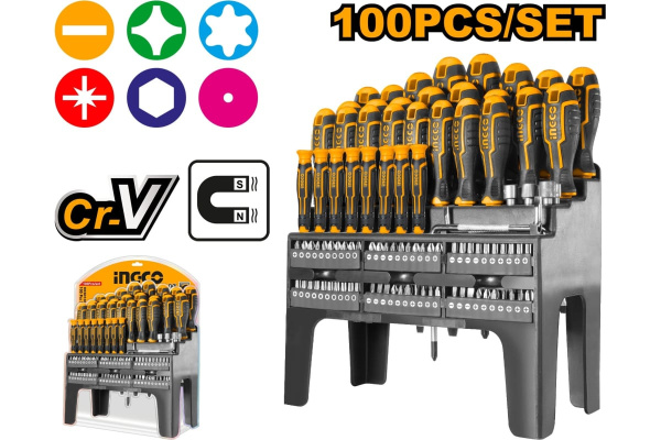 Набор отвëрток и бит INGCO 40+60 шт  HKSD10028 в Челябинске 