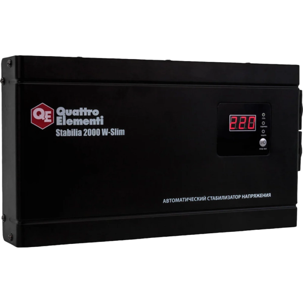 Стабилизатор напряжения Quattro Elementi Stabilia 2000W-Slim (2000 BA, 140-270 B, 4.1кг) настенный  772-586 в Челябинске